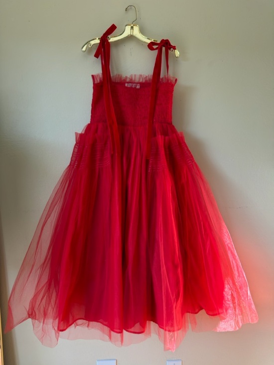 Sister Jane DREAM red palace tulle bow shoulder dress NWT m - Picture 5 of 11